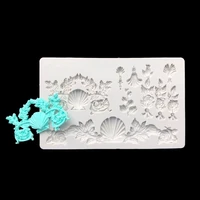 baroque silicone molds scroll relief border plaster fondant mould flower lace frame polymer clay resin mold cake decorating tool