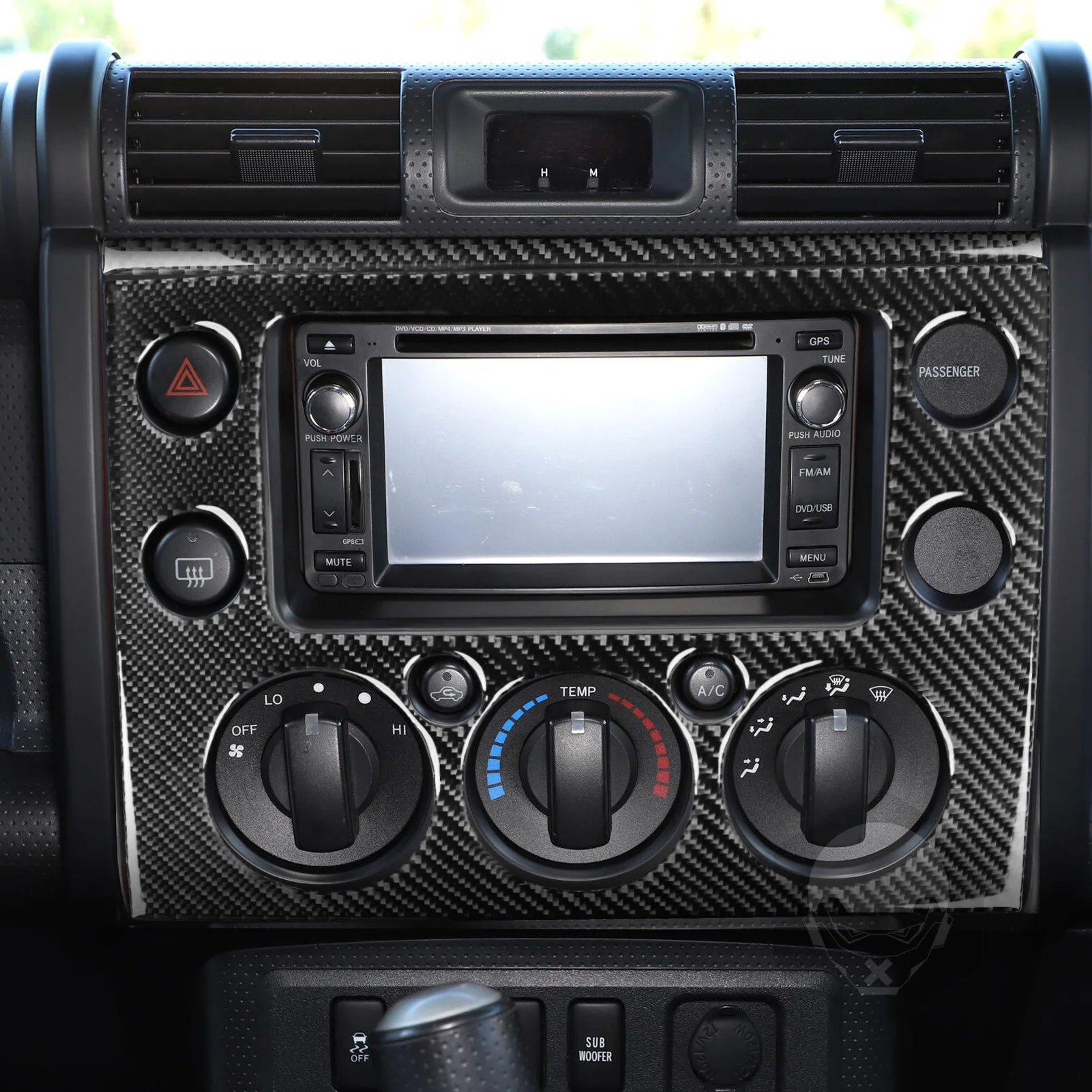 Фото Для Toyota FJ Cruiser 2007-2021, покрытие панели управления CD из углеродного волокна для кондиционирования воздуха, аксессуары для салона автомобиля, декоративная наклейка №5