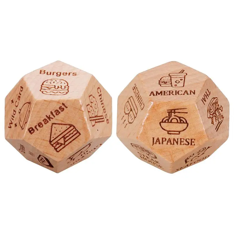 

Couple Food Dice Decider Valentines Christmas Birthday Gifts for Women Men Dinner Decider Dice Foodie Wooden Dice Gifts