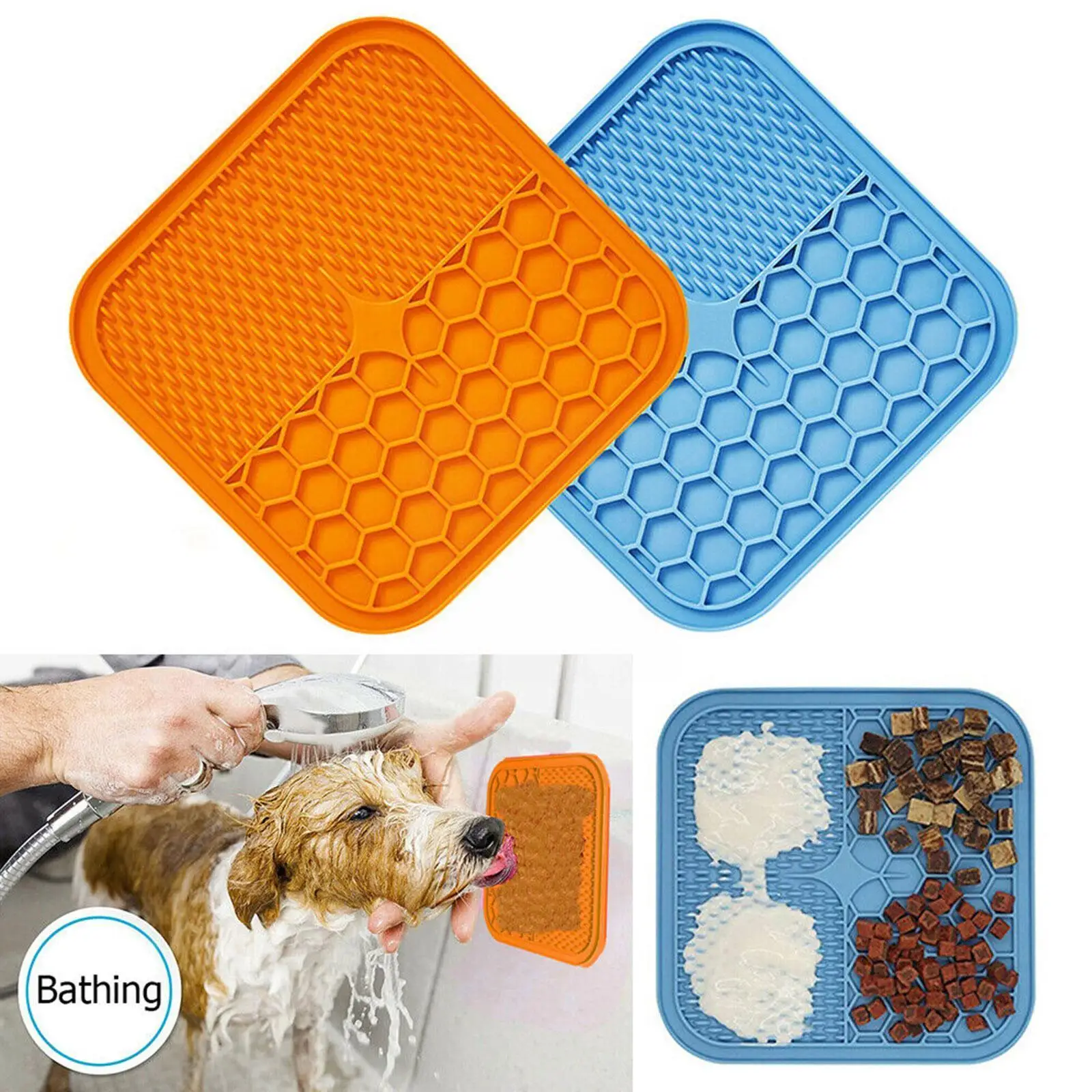 

Pet Feeding Mat Slower Feeder Pad Licky Licking Mat Puppy Bathing Distraction Pads Silicone Dispenser For Dog With Scra P1d3