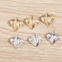 100pcs11x12mm gold silver color metal iron sheet love heart charms pendants for jewelry making cute earrings necklaces diy gifts