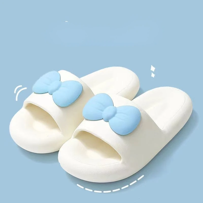 

Candy Color Butterfly-knot Decorate Girls Indoor Outdoor Beach Non-slip Solid Teen Soft Slippers Light Sandals Summer Girl Shoes
