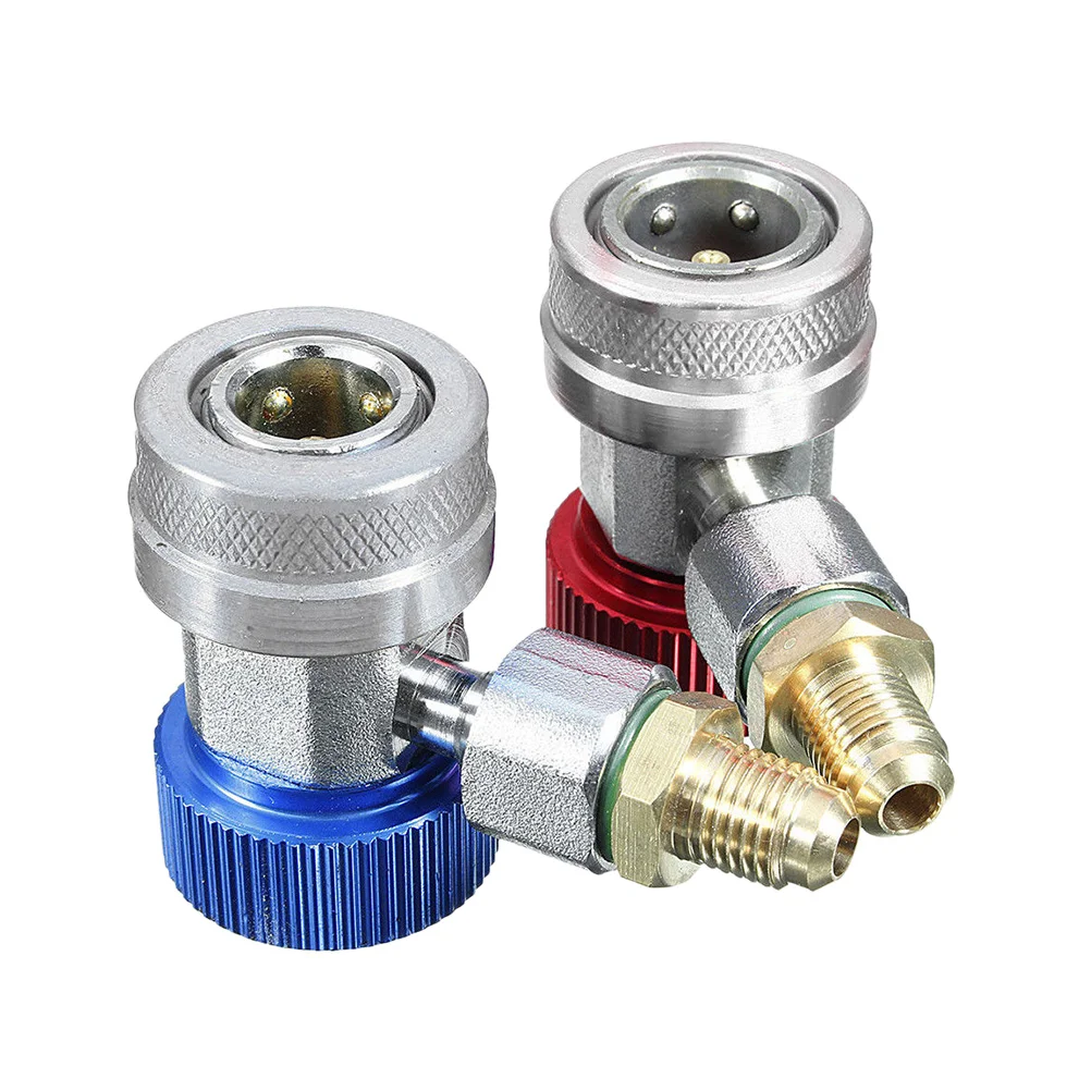 

2pcs Manual Coupler Connector Adapter for Car A/C Refrigerant Charging Hose Auto Air Conditioning