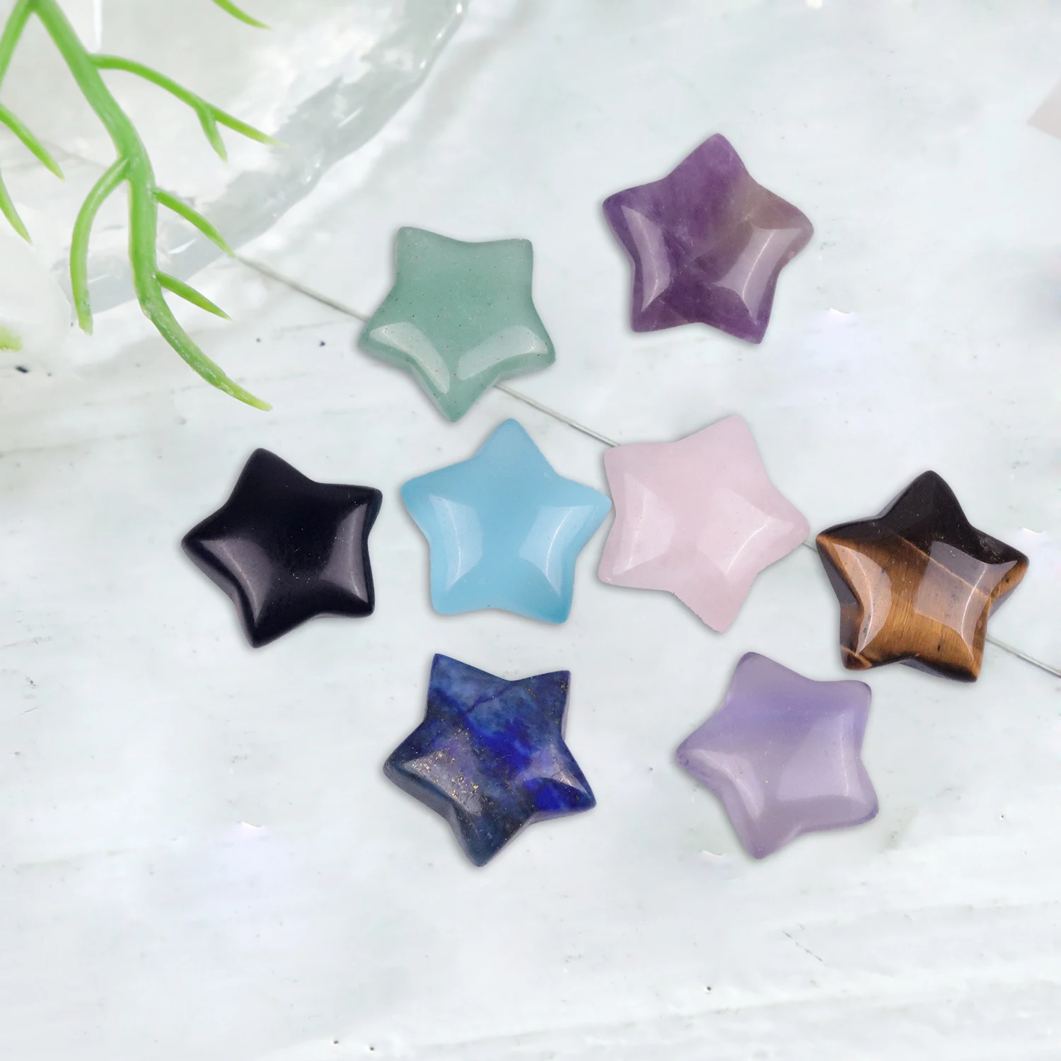 10Pcs/Lot Natural Crystal Amethyst Rose Quartz Star DIY Earrings Pendant Necklace Handmade Fashion Jewelry Accessories