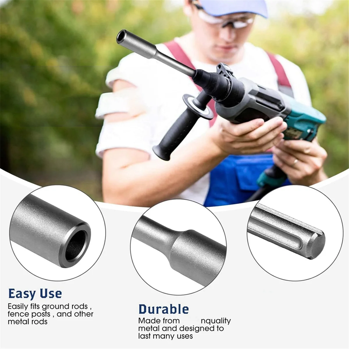 Отвертка заземляющего стержня SDS-MAX для комплекта заземляющей стали 5/8 дюйма и 3/4