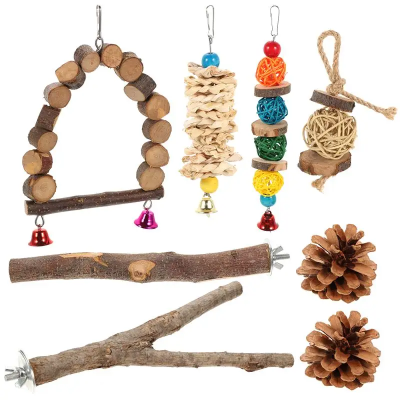 

1 Set of Parakeet Swing Toys Budgies Teething Toys Parrot Training Toy Bird Chew Exercise Toy