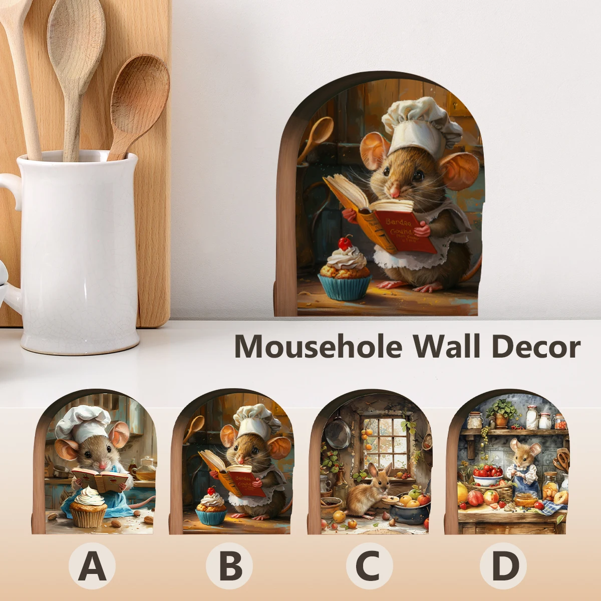 1 Шт. Разноцветные Наклейки На Стену С Иллюстрацией Джемма И Торта Милая Мышь