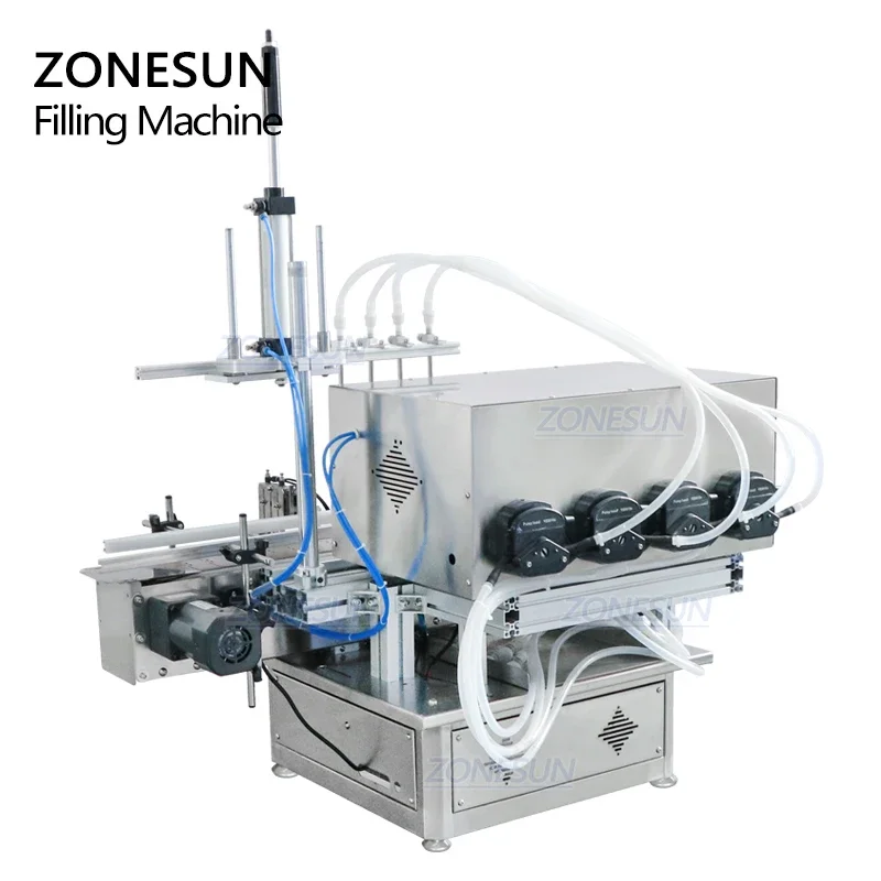 ZONESUN 4-головочный настольный автоматический перистальтический насос бутылка для