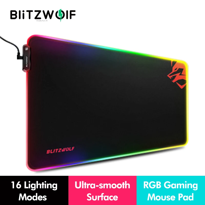 

Игровой коврик для мыши BlitzWolf BW-mp1, коврик для мыши RGB, игровой Настольный коврик, коврик для клавиатуры, большой коврик, поверхность Компьюте...