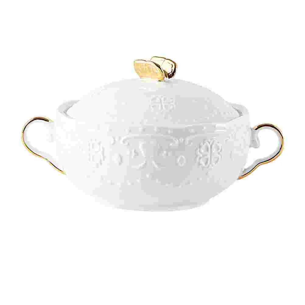 

Bowl Soup Ceramic Bowls Onion Handles Serving French Dessert Salad Porcelain Cereal Fruit Cups Stew White Egg Noodle Crock Rice