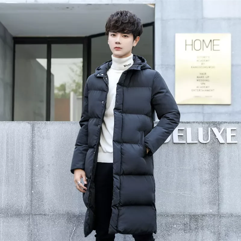 Coats Hooded Casual Long Down Jackets Thicker Warm Parkas 2021 New Male Outwear Winter Coats Slim Fit Jackets Winter Jackets