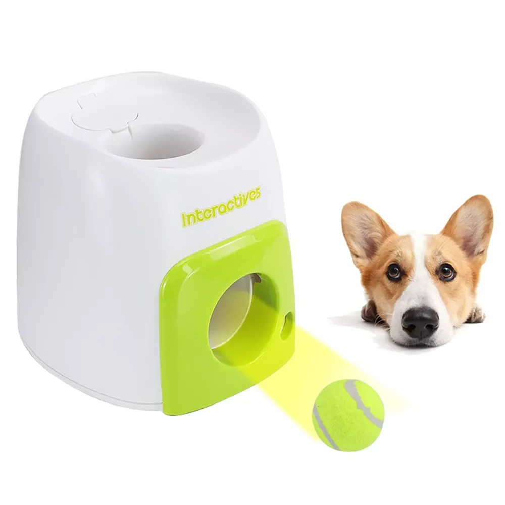 Automatic Ball Launcher Tennis Ball Throwing Machine Fetch Dog Toy Interactive Pet Toys with Ball Dog Training