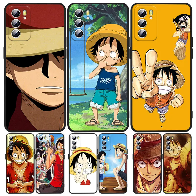 

Cartoon pirate king luffy Phone Case For OPPO A5 A9 A12 A1K AX7 A72 A52 A31 A53 A53S A73 A93 A94 A74 A16 2018 2020 Black luxury