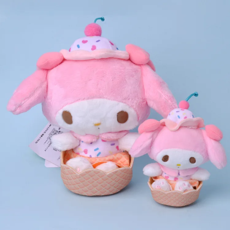 

Japanese sweet cone ice chess cream series Sanrio cute My Melody plush doll pendant cartoon animation bag pendant birthday gift