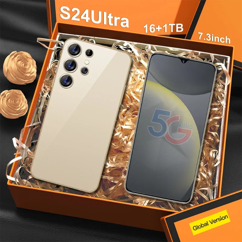 Оригинальный глобальный смартфон S24Ultra 5G 7 3 дюйма HD 16 + 1 T 8800 мАч 48 72 МП мобильный