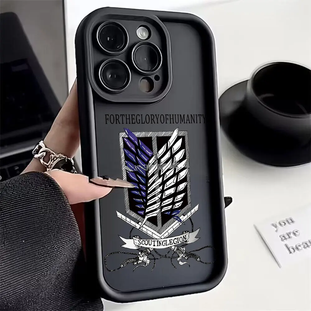 Фото Attack On Titan Anime Phone Case for IPhone 16 15 14 13 12 11 Pro Max Mini XR XS X 7 8 Plus Soft TPU Back Cover №2