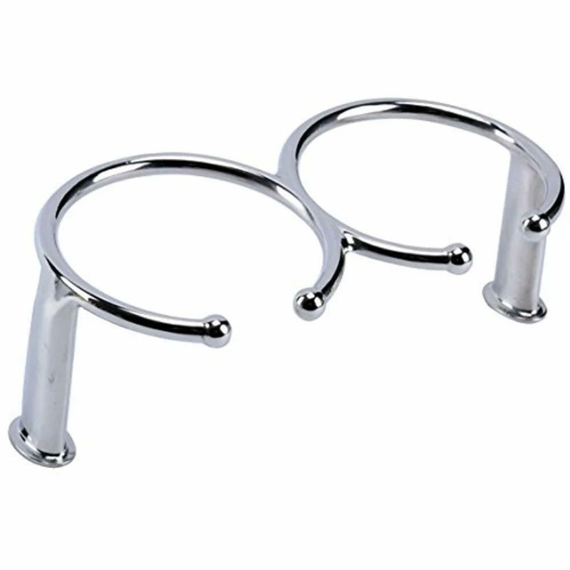 

Convenient Stainless Steel Cup Holder for Yacht Double Ring Water Bottle Bracket 918B