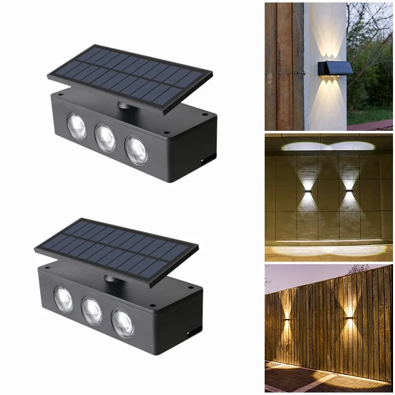 

Led Solar Wall Lamp Up and Down Solar Lighting Solar Lights Outdoor Garden Decoration for Fence Corridor Balcony Garden Lights