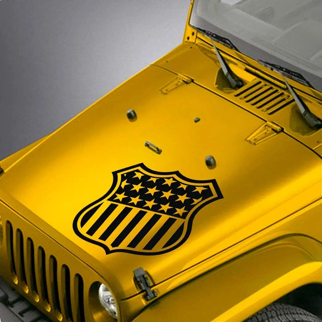 

Наклейка SkunkMonkey-Hood, совместимая с Jeep Wrangler TJ LJ JK JKU-США, американский флаг, значок, наклейка-зеленый лайм s
