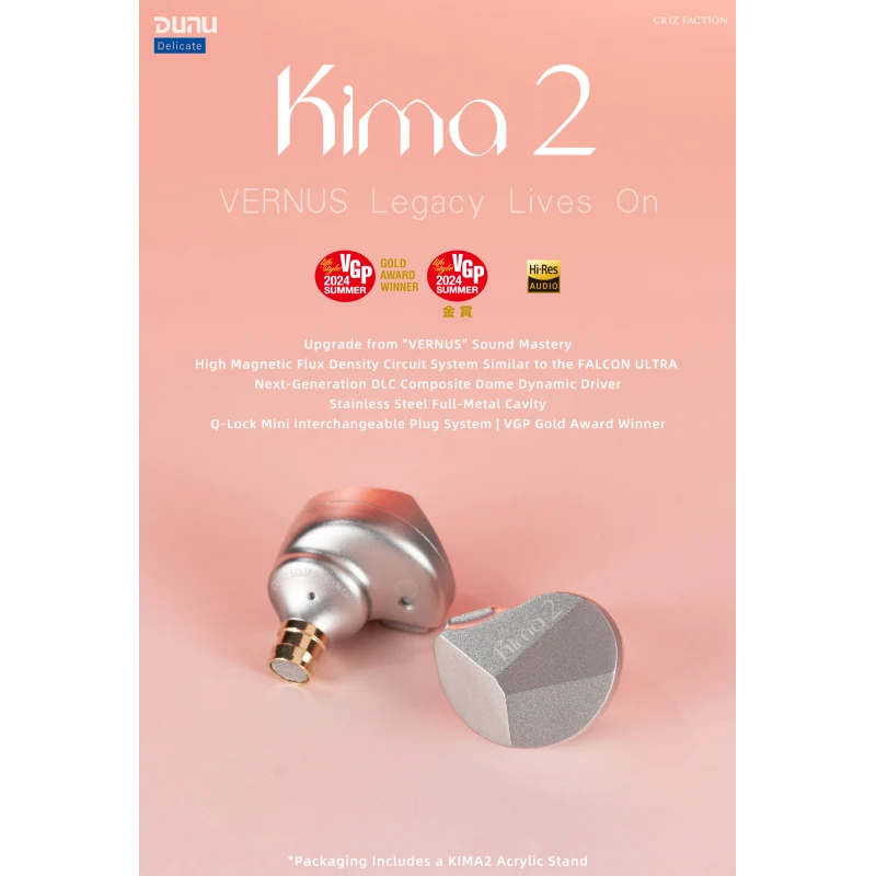 DUNU KIMA2 HIFI 1DD обновление наушников-вкладышей с динамическим драйвером от VERNUS Sound