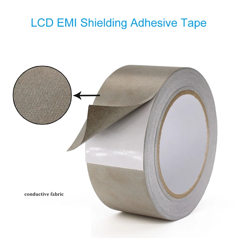 

50Meter Conductive Fabric Cloth Tape 5mm~50mm Width Single-Sided Laptop Cellphone LCD EMI Shielding Adhesive Tape 1PCS