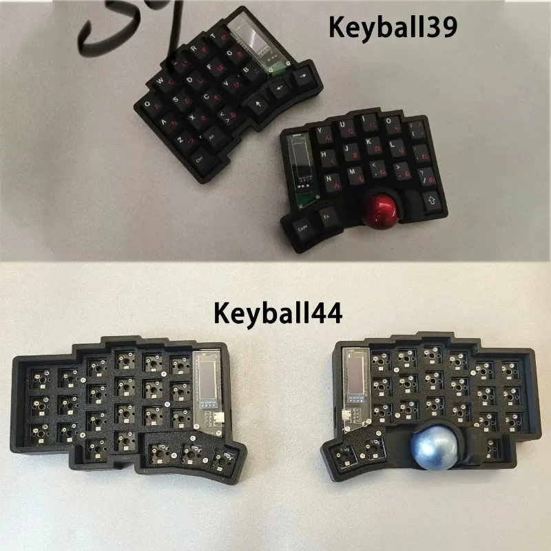Фото Комплект раздельной клавиатуры Trackball 3x5 (39/44/47 клавиш) с поддержкой проводного подключения, настраиваемой RGB-подсветкой, возможностью горячей замены переключателей, эргономичной игровой клавиатурой с экраном/трекболом №5