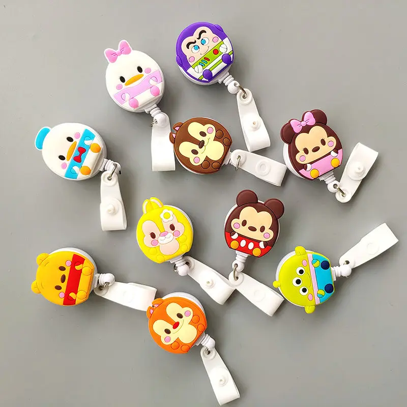 

Cartoon Card Sets Belt Key Ring Retractable Pull Badge Reel ID Lanyard Name Tag Card Badge Holder Reels Recoil Chain Clips