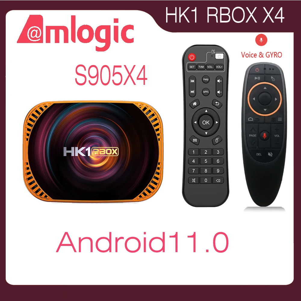 

Quad Core Amlogic S905X4 4GB 32GB 64GB 1000M LAN 2.4G 5G Dual Wifi BT4.0 8K HDR Smart Android 11 TV Box HK1 RBOX X4