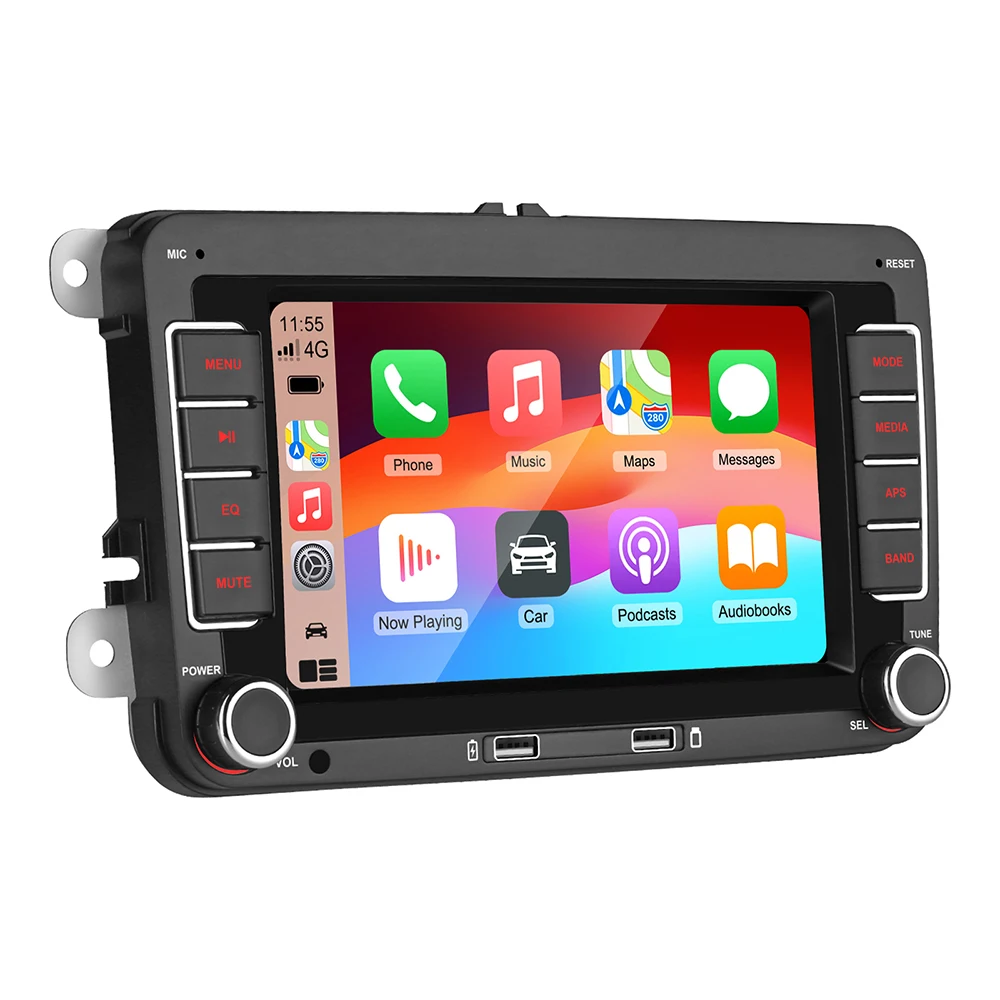 

7-дюймовый 2 DIN HD Автомобильный Медиаплеер С RDS, Airplay, CarPlay, Android Auto, Аудиосистема Для Volkswagen, Seat, Skoda