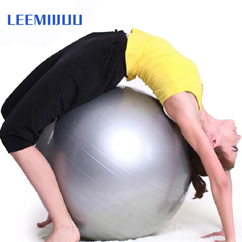 

LEEMIIJUU Sport Yoga Balls Gym Fitball Exercise Pilates Workout Fitness Balance Ball Add Air Cylinder PVC Fitness 55cm/65cm/75cm