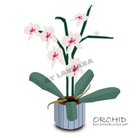 608pcs orchid bricks set flowers botanical collection building blocks blossom bonsai model compatible with 10311