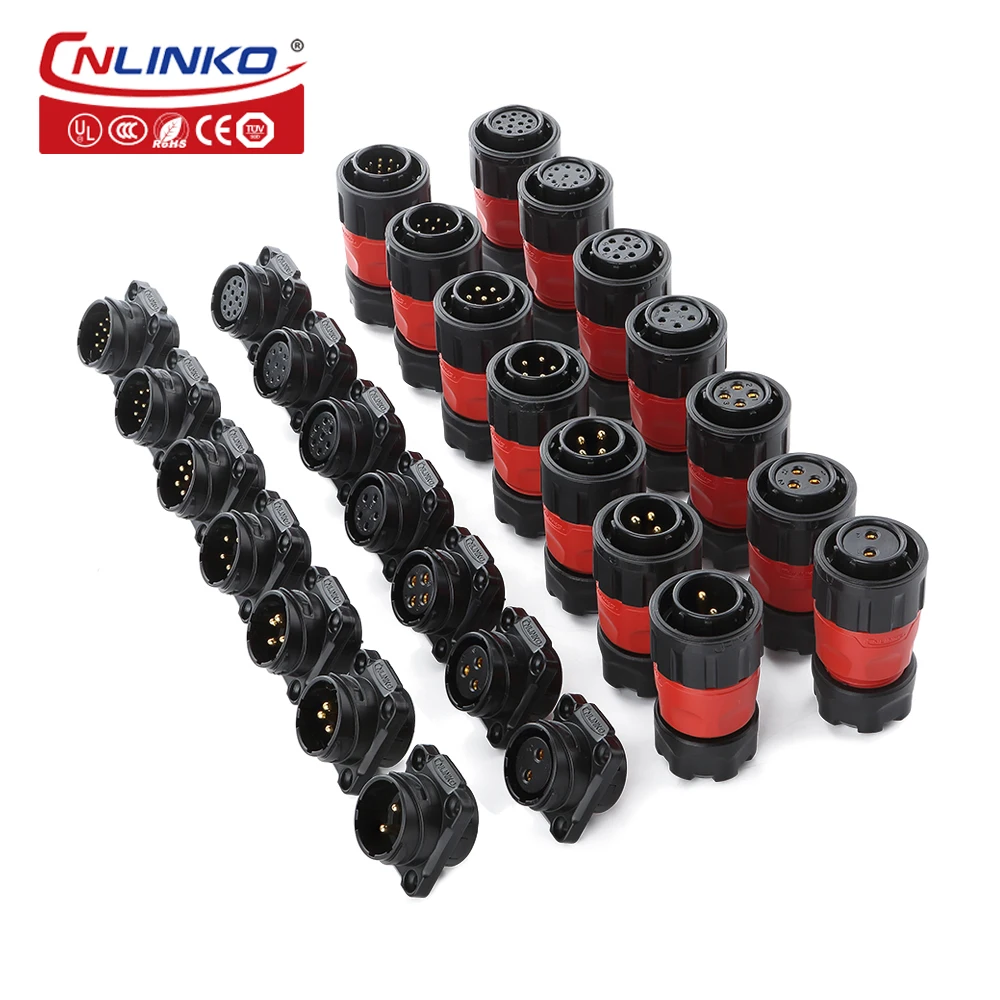 CNLINKO IP67 M20 2/3/4/5/7/9/12 Pin водонепроницаемый разъем для мужской и женской
