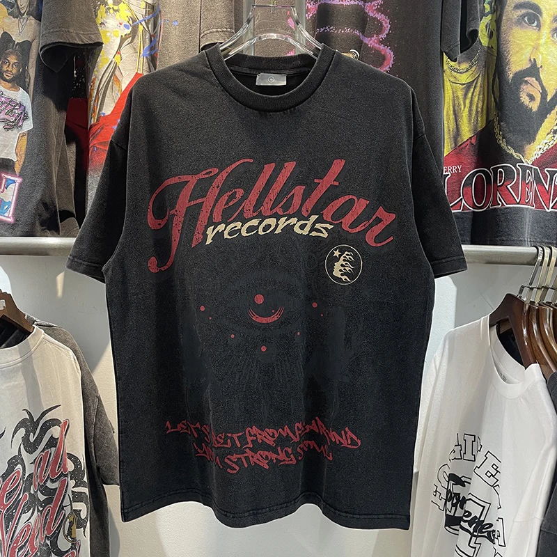 

Тяжелая Футболка с принтом в стиле хип-хоп для мужчин и женщин