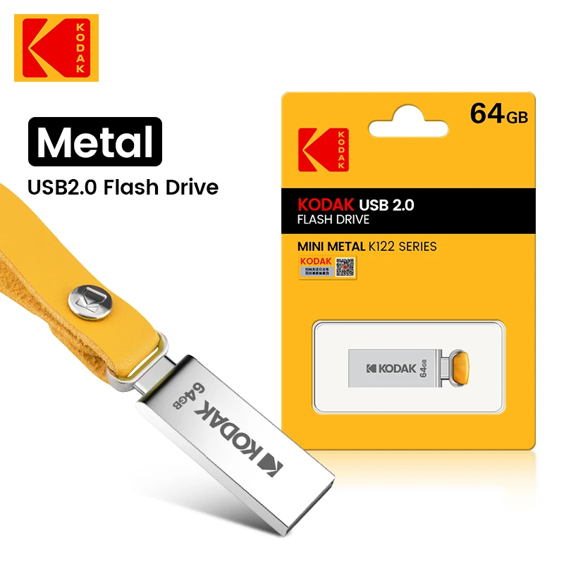 

100pcs KODAK Metal Pen Drive 64GB Unidad flash 64G K122 USB Flash Drive 2.0 pendrive 64gb High Flash Memory stick U Disk memoria