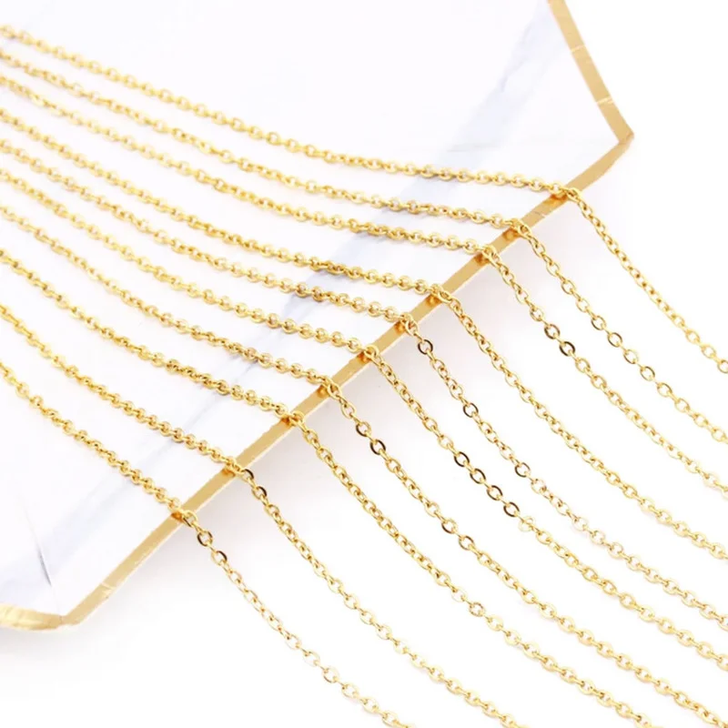 

Stainless Steel Silver Gold Link Chain Women Necklace for DIY Bulk Jewelry Making Wholesale Supplies