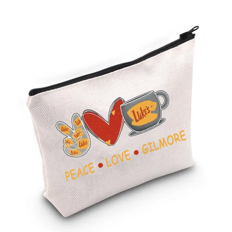 

Забавная косметичка для ТВ-шоу Gilmore, поклонники Lorelai и Rory, подарок, мир, любовь, Гилмор, косметичка на молнии, сумка для друзей и семьи