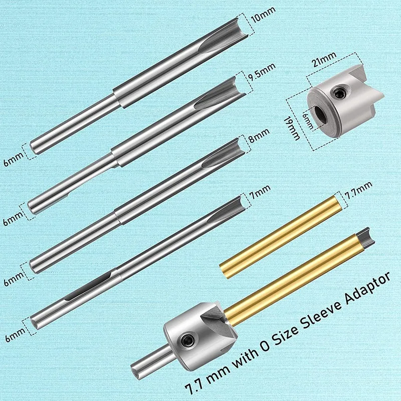 LICG 13 шт. Бочка для ручки с втулками Набор триммеров мельниц 7 мм 8 3/8 дюйма 10 Режущие
