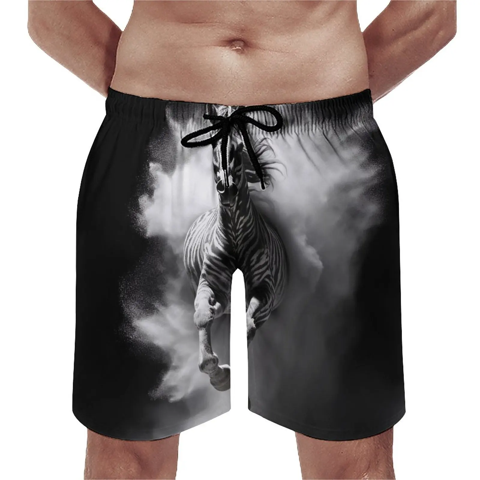 

Summer Board Shorts Zebra Sports Surf Light Sketch White Powder Custom Beach Shorts Cute Quick Drying Beach Trunks Plus Size