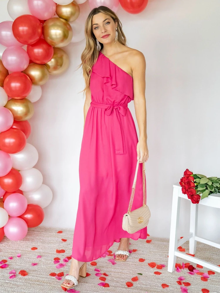 

Женское платье с оборками по краю, без рукавов, с открытой спиной, однотонное свадебное платье на одно плечо, на лето