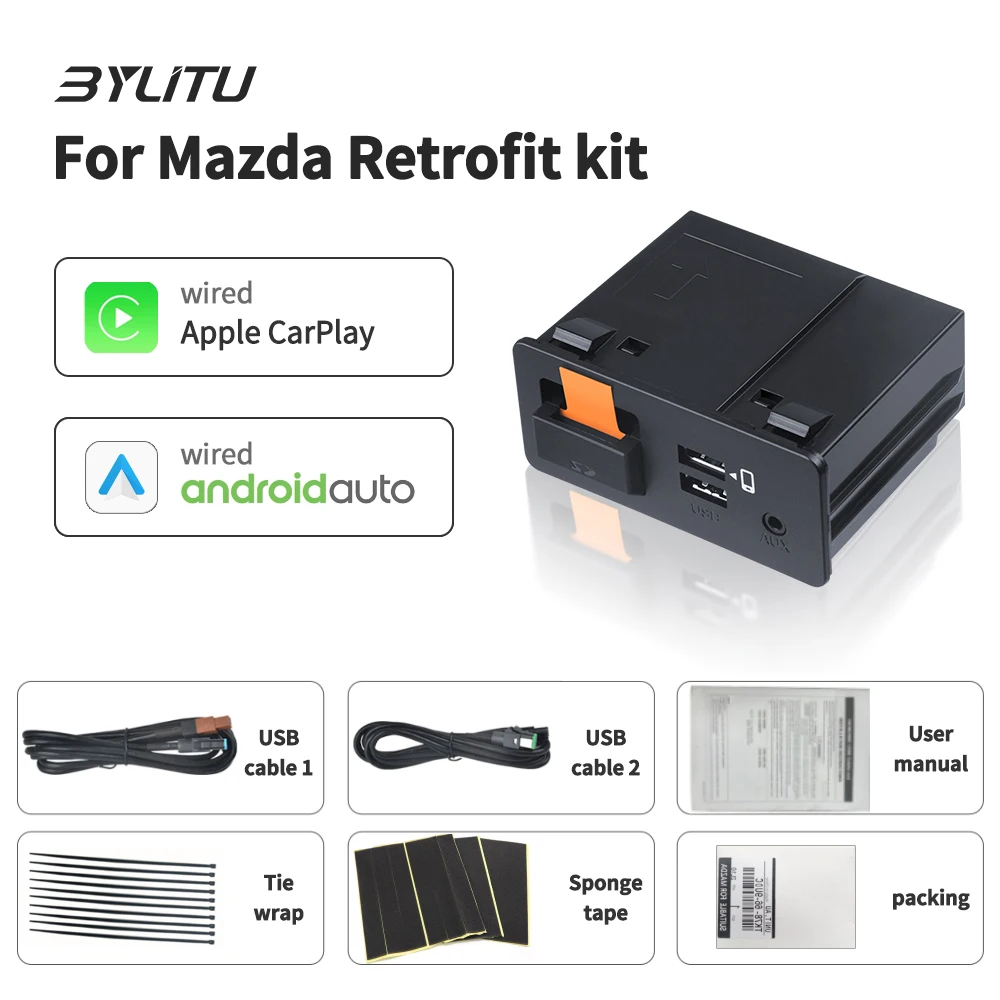 

For Mazda USB Adapter Hub Apple CarPlay Android Auto connecting cable TK78-66-9U0C C922-V6-605A For mazda2 Mazda 3 CX3 2014-2019