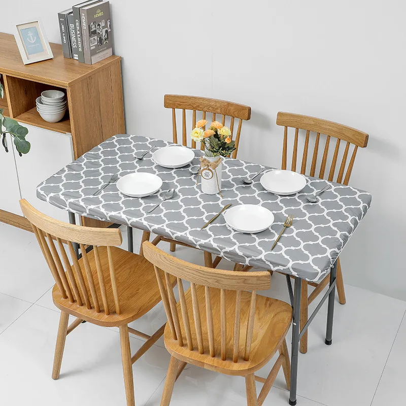 Bubble Kiss Woven Oil-proof Dining Room Tablecloth Kitchen D