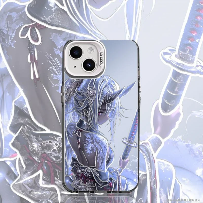 Фото Модный чехол для телефона с аниме-девушкой с татуировками для Samsung Galaxy S22 S23 S24 S25 S26 Ultra Plus, для iPhone 17 16 15 14 13 Pro Max №4