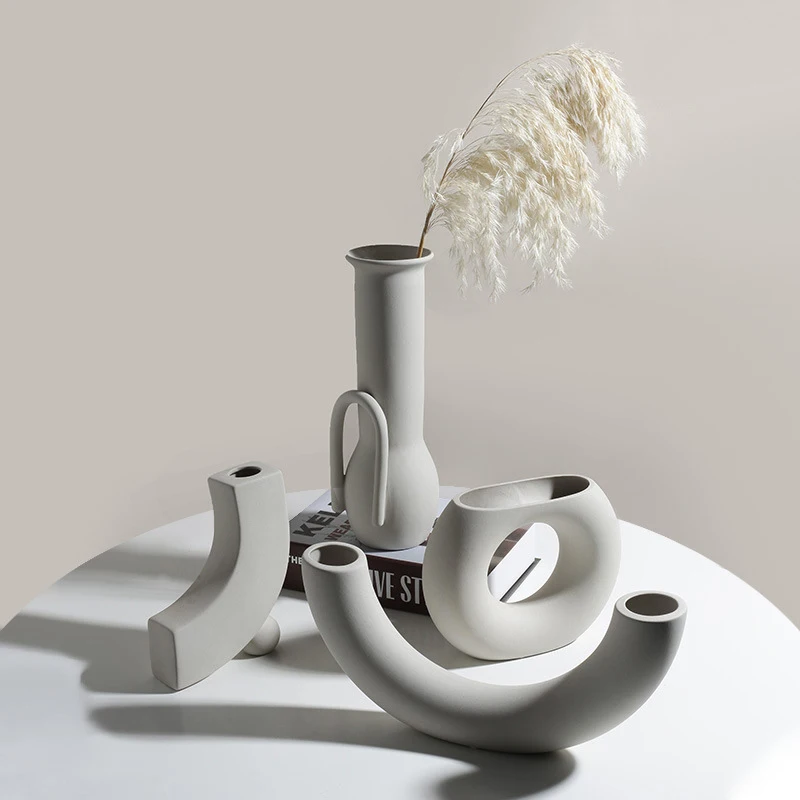 

Home Furnishings Plain Ceramic Vase Living Room Decoration Creative Nordic Style Home Vase Personalized Countertop Decoration