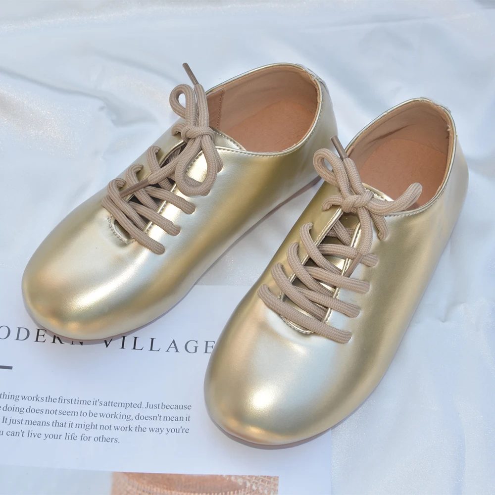 

Boys Casual Sneaker Schoenen Zapatos Informales נעליים יומיומיות Lace Up Champagne Children Shoes For Kids Toddler 2023 New