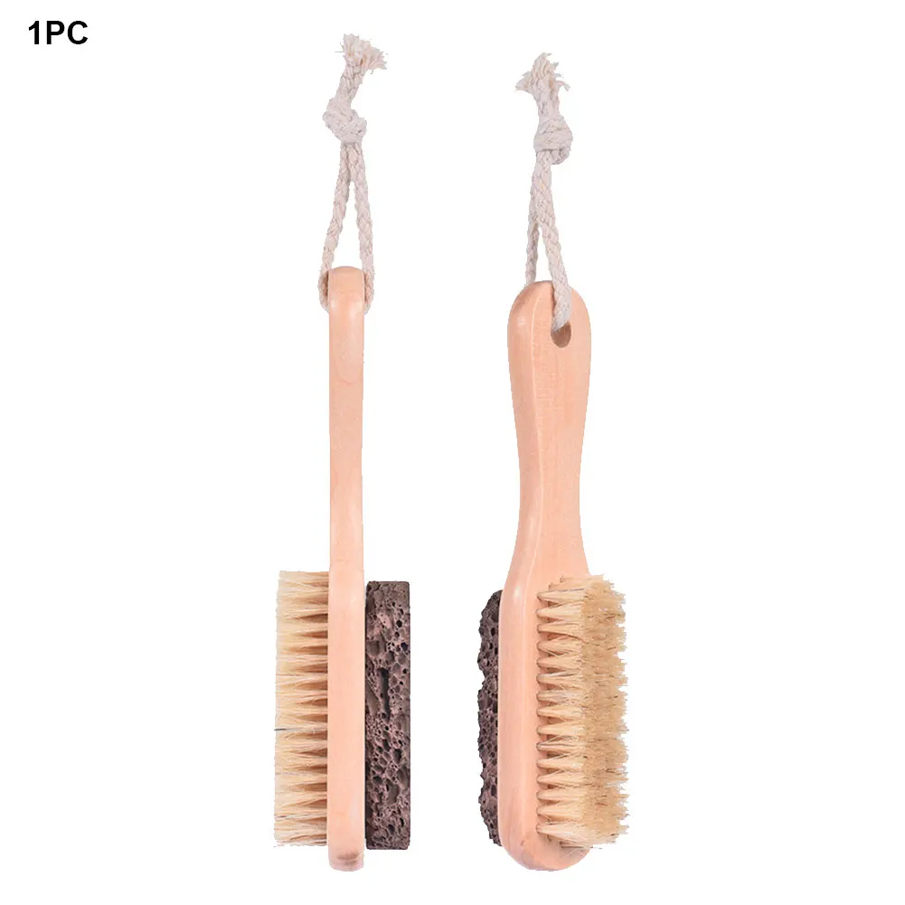 

Pedicure Tool Professional Wooden Handle Brush For Hard Skin Portable Pumice Stone Salon Home Callus Remover Foot File Massage