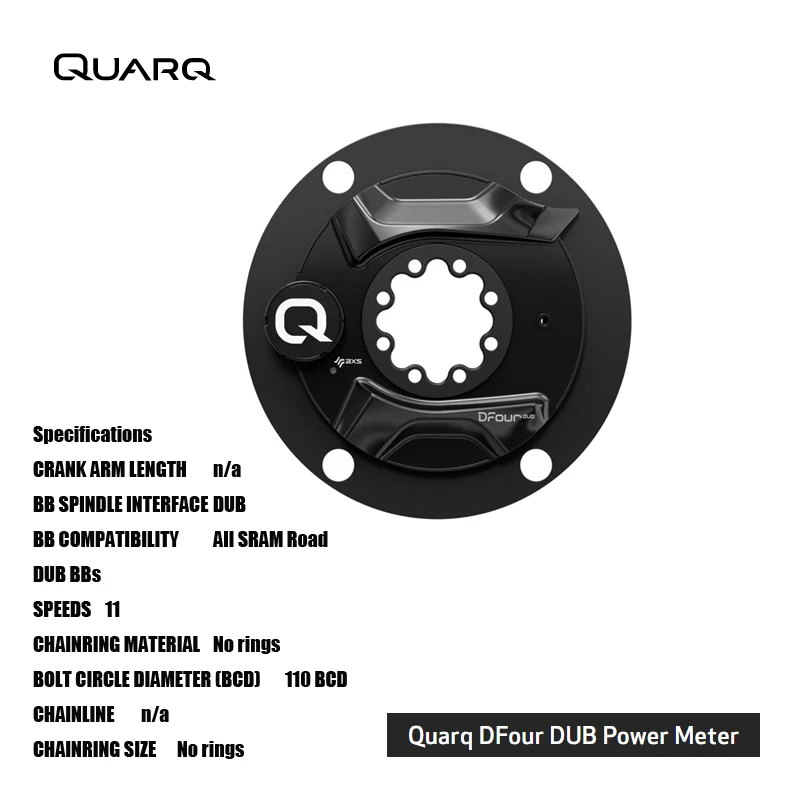 Quarq DFour DUB Power Meter Compatible Crankset - Must use Quarq DZero DUB crankset and SRAM DUB bottom bracket