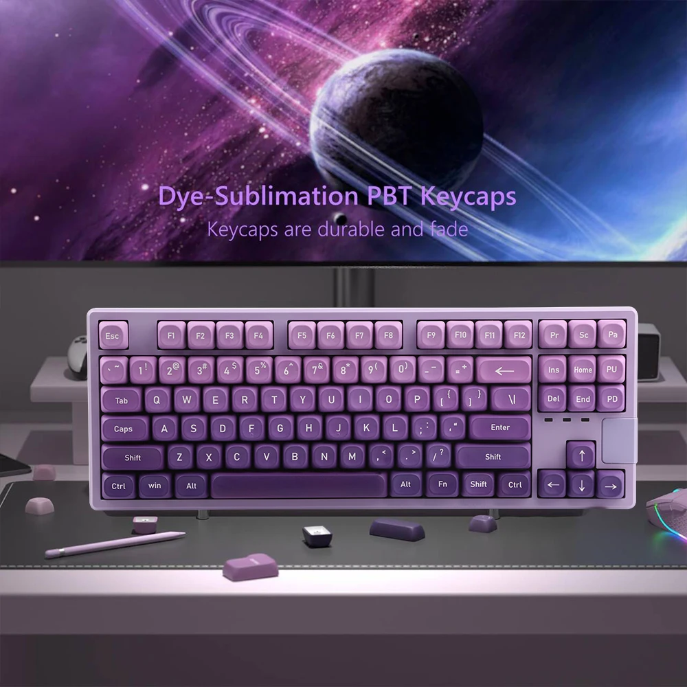 НОВЫЕ фиолетовые колпачки MOA для клавиш из ПБТ 134 клавиши EN/JP/KR переключателей Cherry
