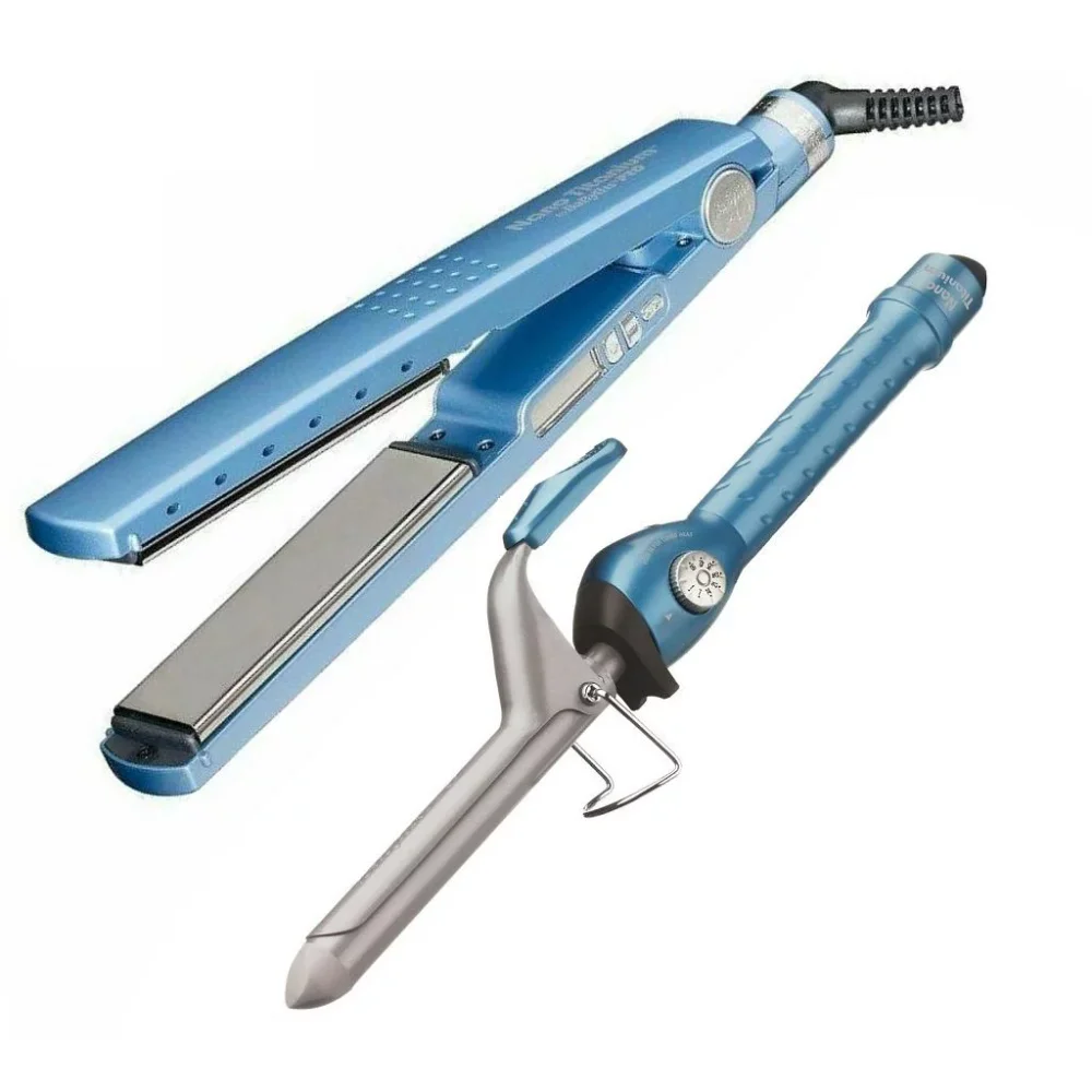 

Nano Titanium Limited Edition Giftset (1 1/4" Ionic Flat Iron & 1" Spring Curling ) Hair Straightener