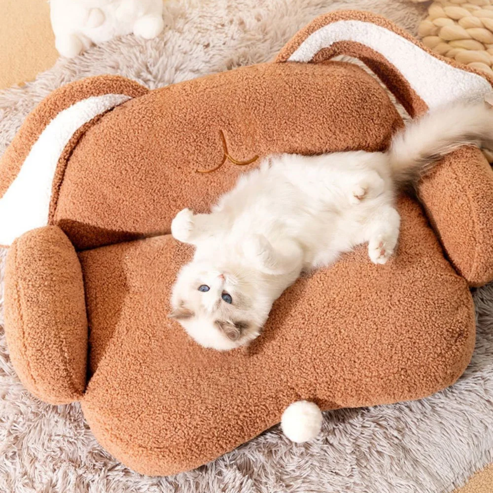 

Диван для глубокого сна для кошек, теплая кровать для щенков, котят, киски, домик, мягкий коврик для маленьких собак, зимние аксессуары для кошек