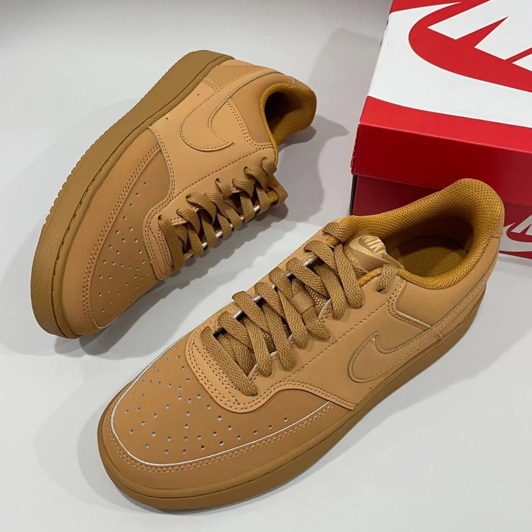 Кроссовки Nike Court Vision 1 с низким берцем мужские и женские пшеничного цвета